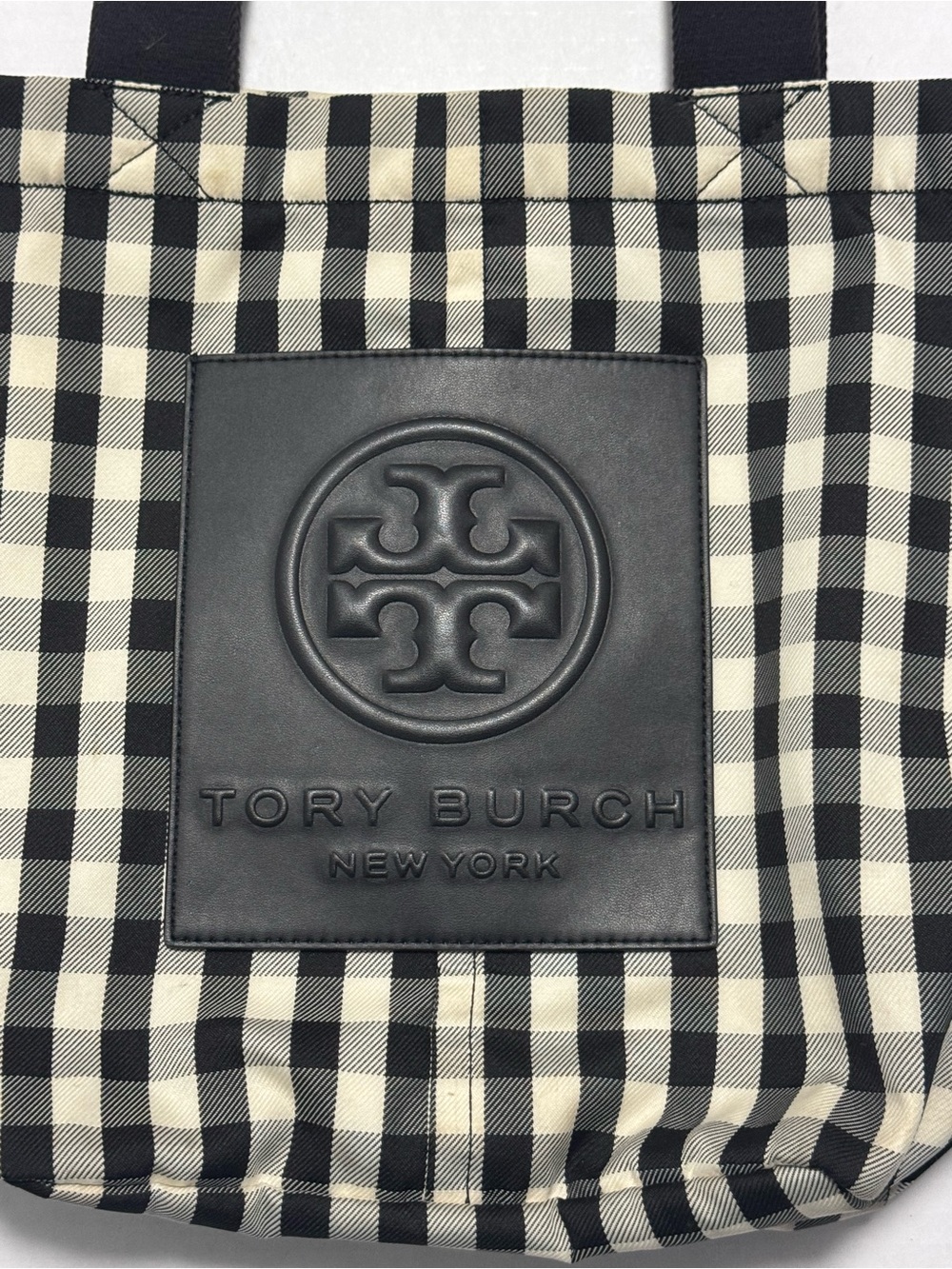 Tory Burch Piper Black & White Gingham Tote - Picture 4 of 16